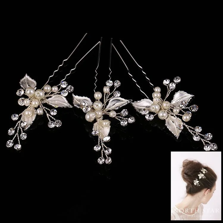 European style exquisite handmade jewelry bride bride wedding dress headdress hairpin leaves wedding jewelry accessories