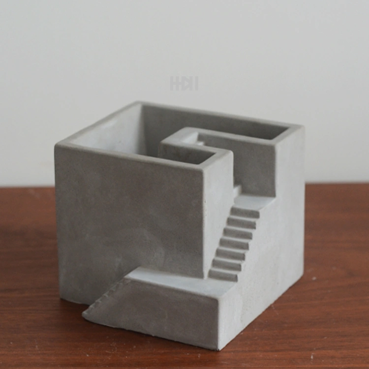 Concrete small house cement flower pot