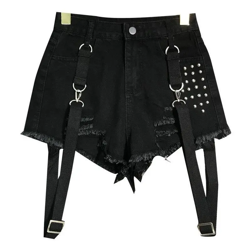 Rivet Heavy Industry Raw Edge Three-Point Denim Shorts