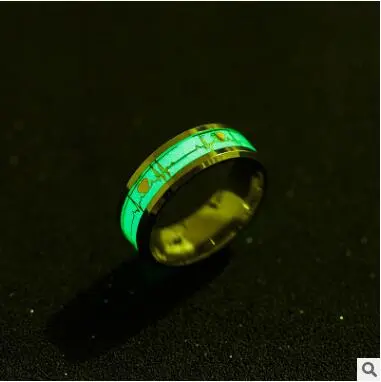 ECG Couple Carbon Fiber Ring Luminous Jewelry