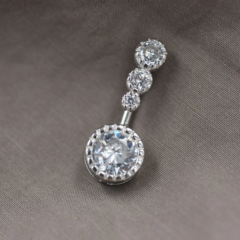 925 Sterling Silver Hypoallergenic Multi-diamond Zircon Umbilical Nail