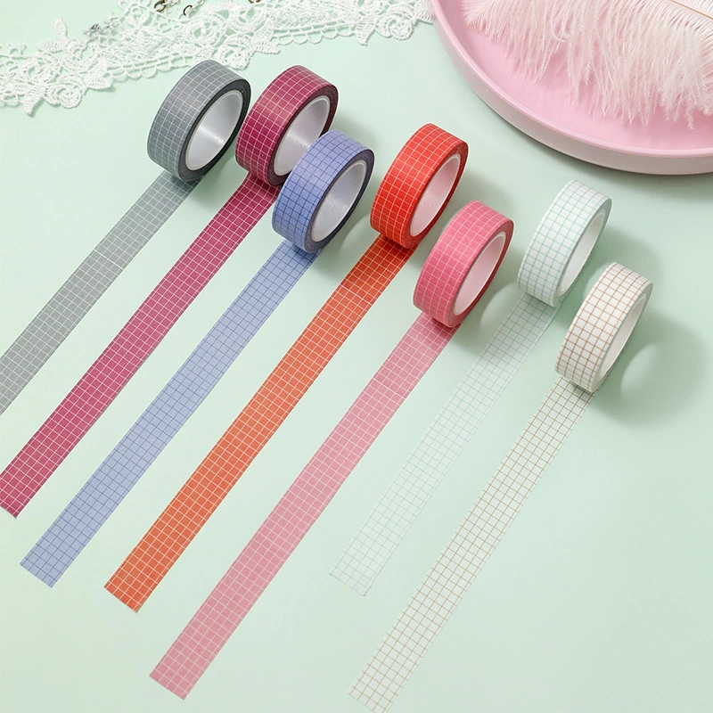 Solid Color Washi Tape Hand Account Diary Border Decoration Sticker Grid Material Tape