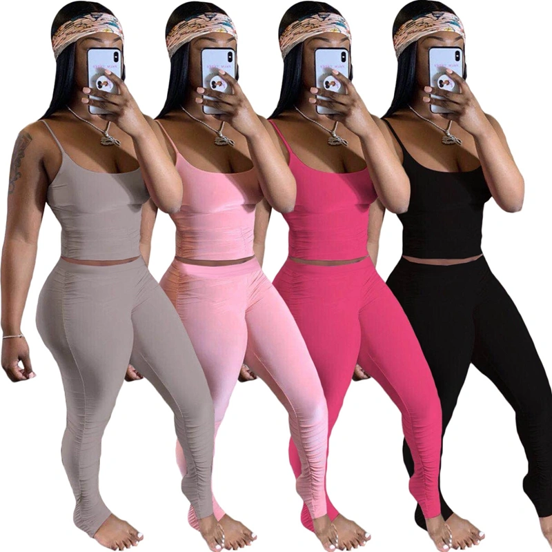 Slim-fit suspender women's pleated jumpsuit