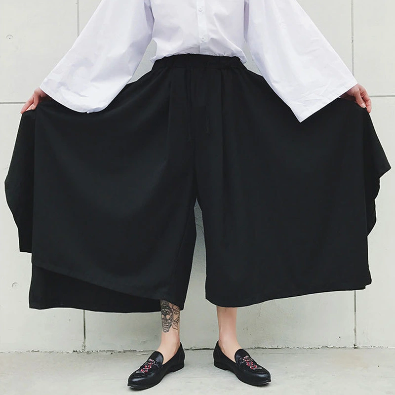 Fashion Personality Men's Casual Bucket Trousers Culottes