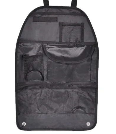 Car Back Seat Protector Multi-Pocket Organizer Storage Bag Svart