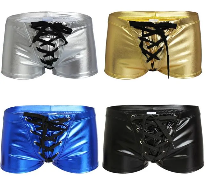 Latex Faux Leather/Metallic Drawstring Boxers