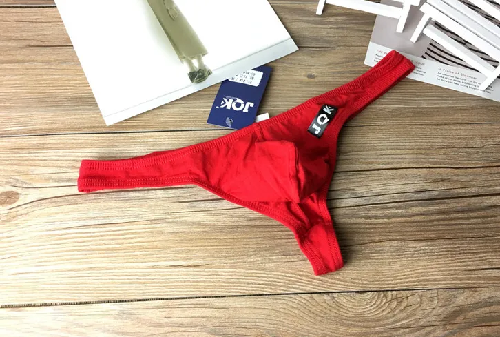 Pants men sports underwear men's cotton sexy no trace T-shaped U convex red low waist young male cotton.