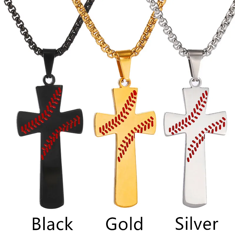 Bible Baseball Cross Pendant Necklace