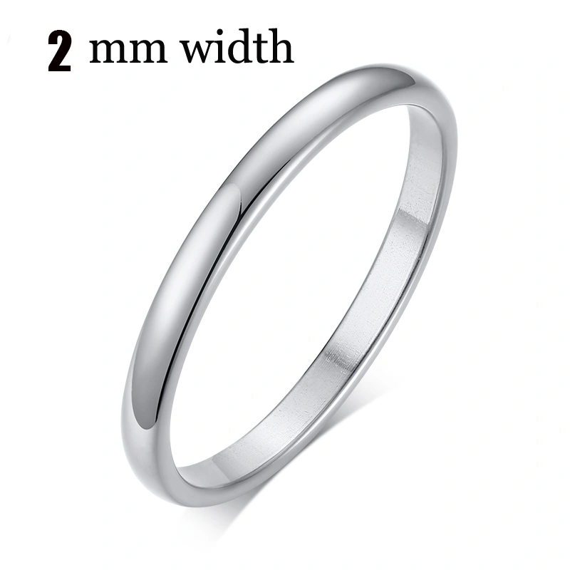 Stainless steel lovers' smooth and plain faced tail ring