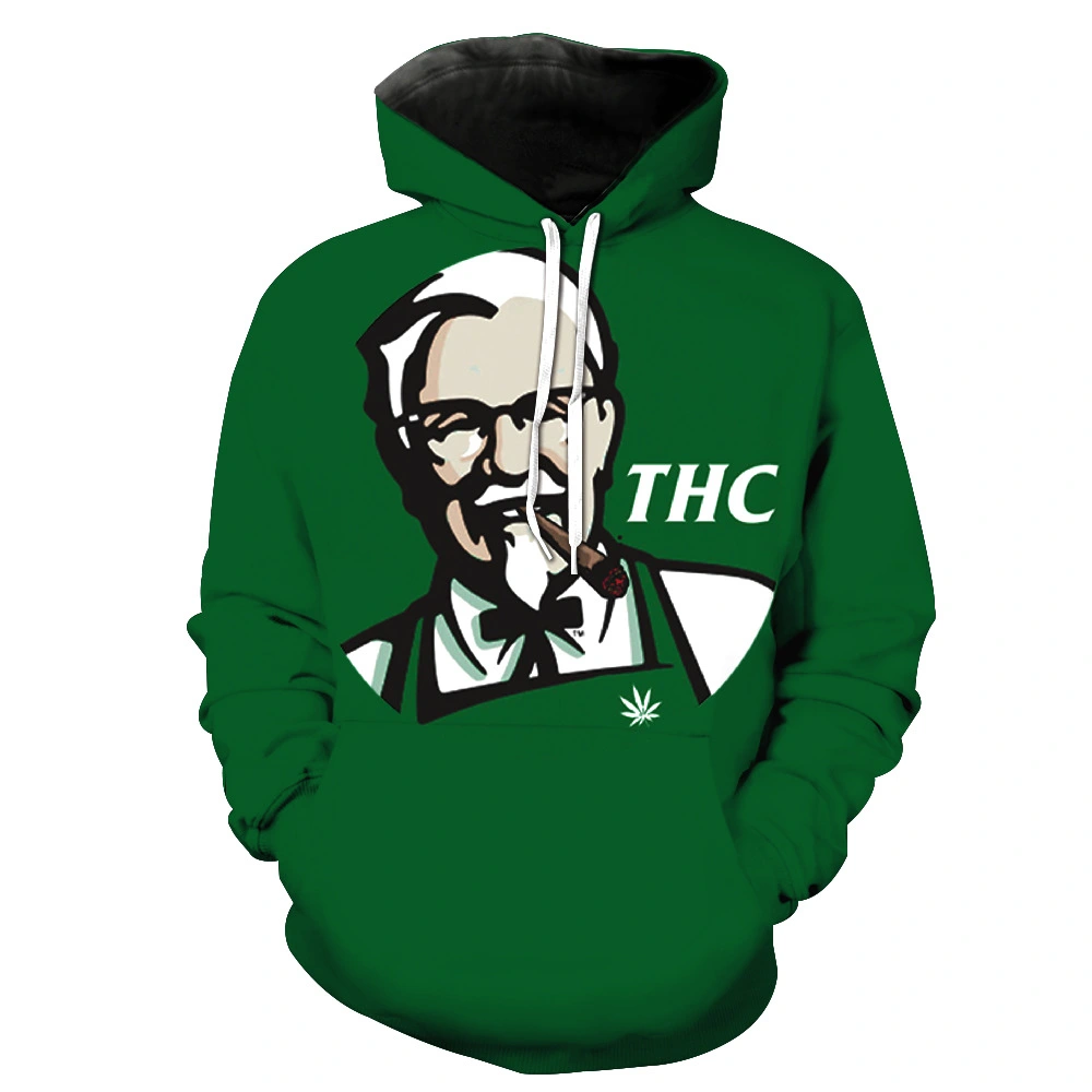 Funny THC Grandpa Smoking Print 3D Hoodies Men/Women Hipster Hiphop Pullover Hat Sweatshirts Tracksuits Jacket Boy Green Clothes