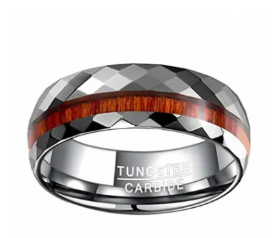 Tungsten steel ring cut flower parquet