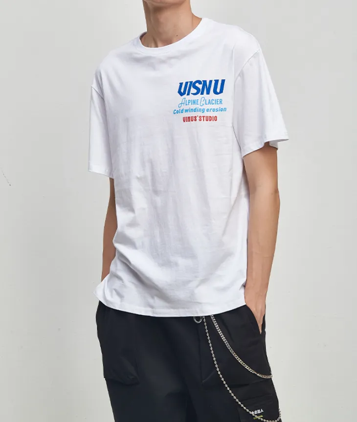 MDL men's 2021 spring and summer new wave creative nature landscape printing casual loose casual men's short-sleeved T-shirt
