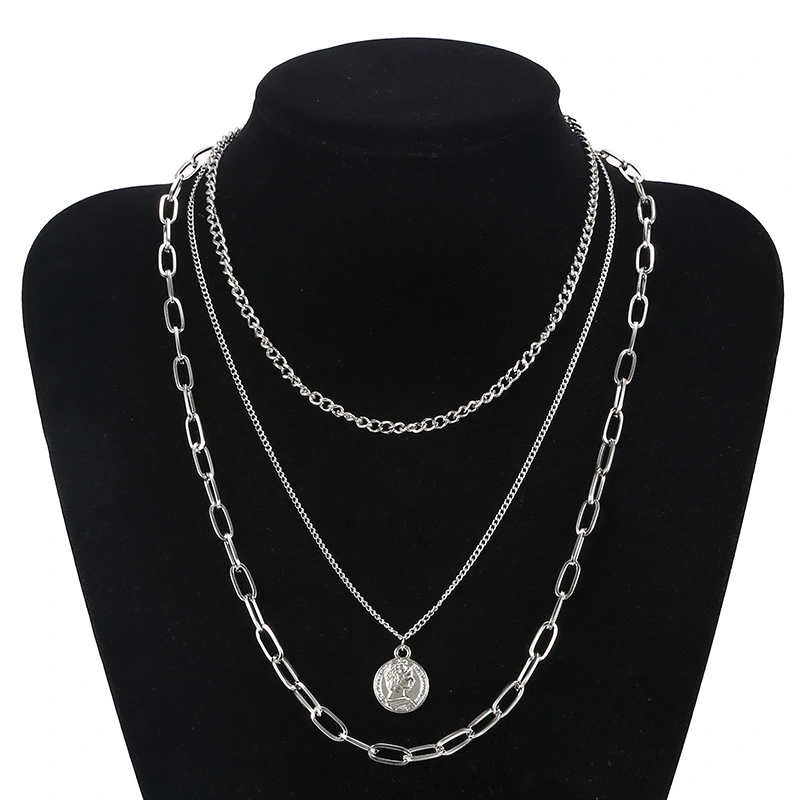 Mix And Match Multi-Layer Street Shot People Head Necklace