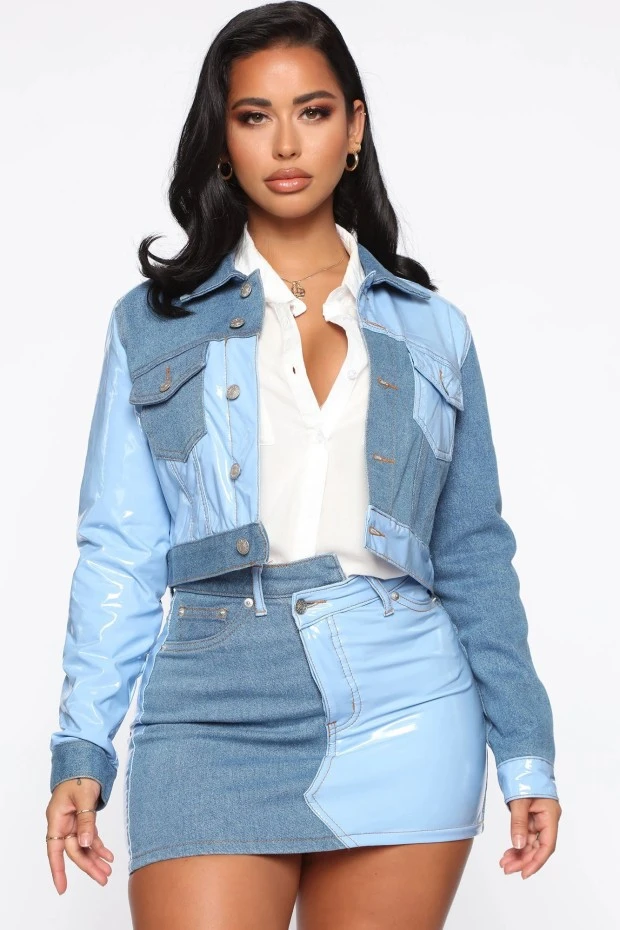 Patchwork transparent ladies suit