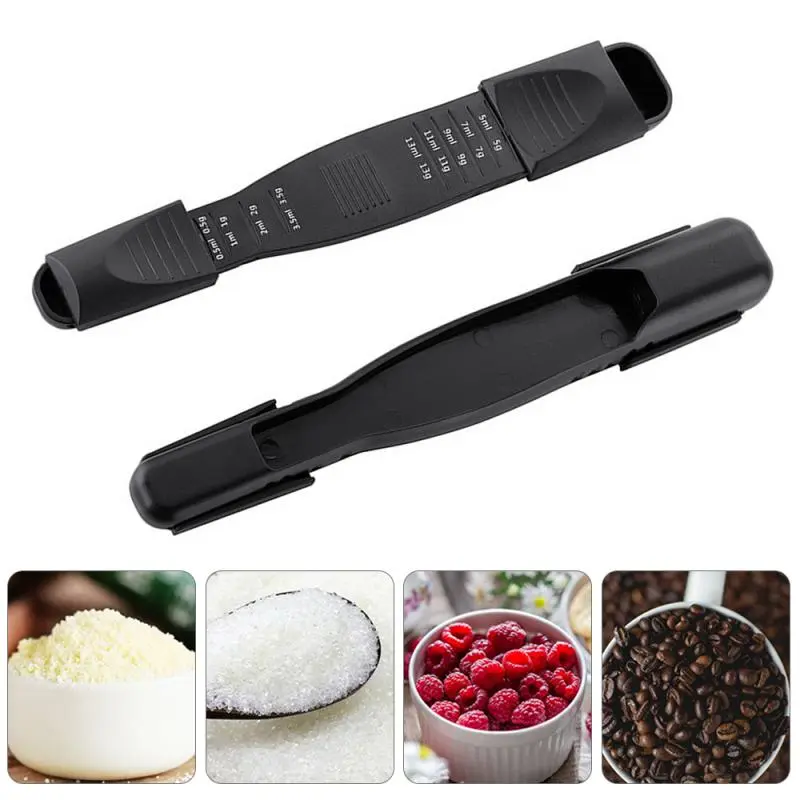 Double Ends Adjustable Measuring Spoon Gram Milliliter Teaspoon Kitchen Baking