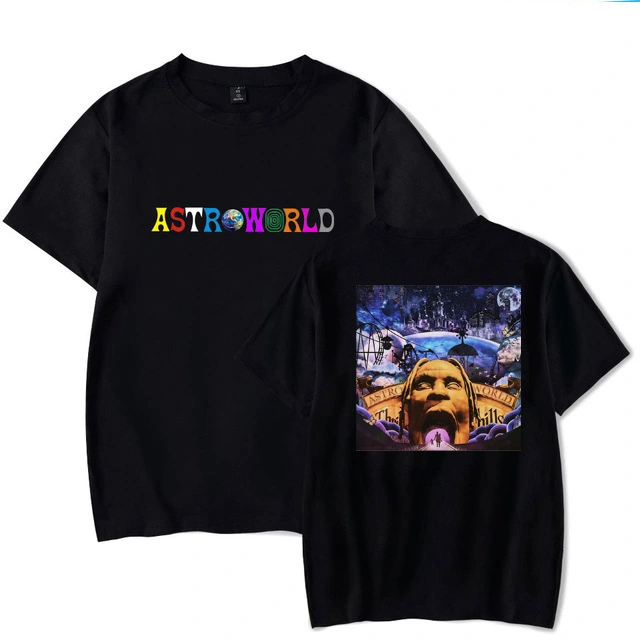 American Best-Selling Album TravisScott Personality Front And Back Printing Men's T-Shirt Short Sleeves