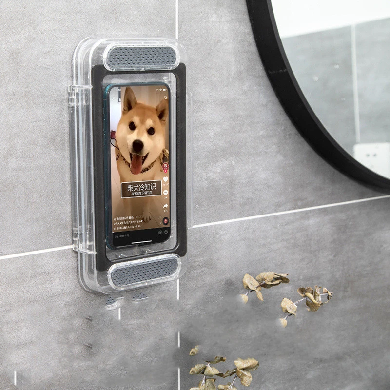 Waterproof and Sealed Wall Mount Punch-free Bracket Mobile Phone Storage Box