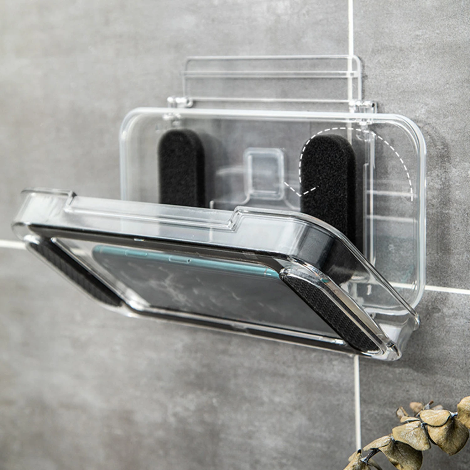 Waterproof and Sealed Wall Mount Punch-free Bracket Mobile Phone Storage Box