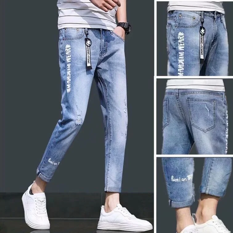 Casual Little Feet Men's 9-point Hole Pants