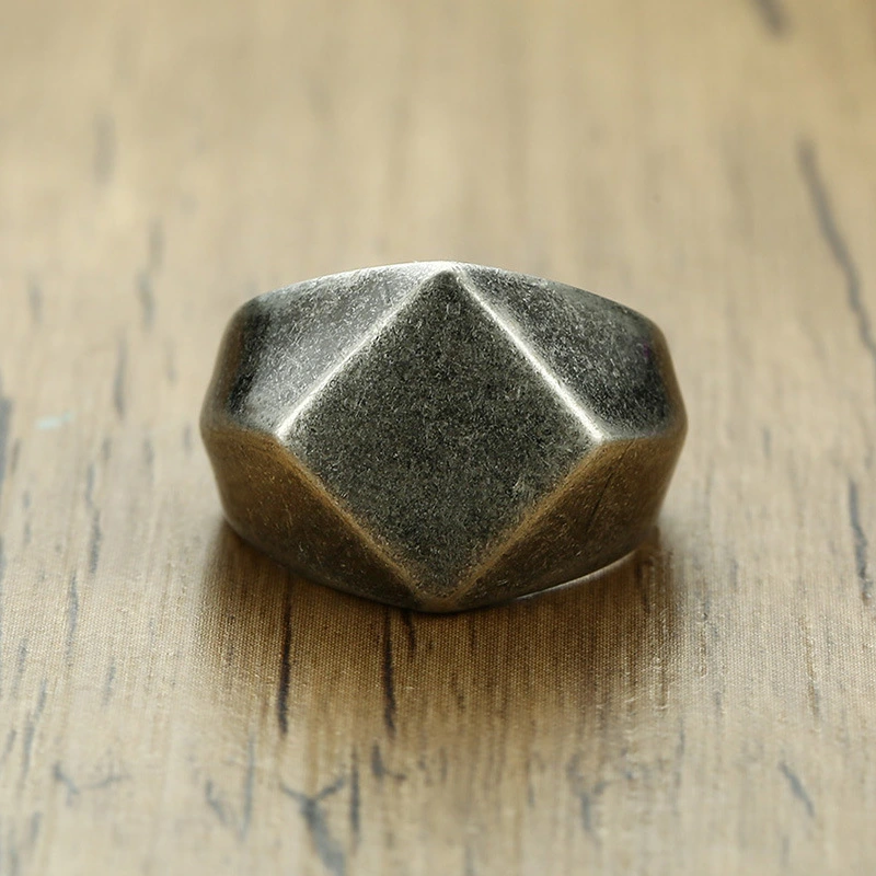 Simple diamond shaped stainless steel ring