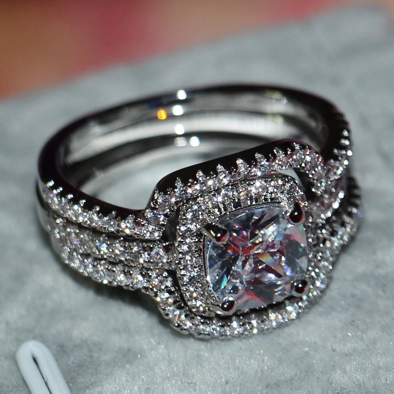 eBay AliExpress foreign trade explosions Europe and the United States 3 sets of ring set zircon ring high-end fashion diamond ring