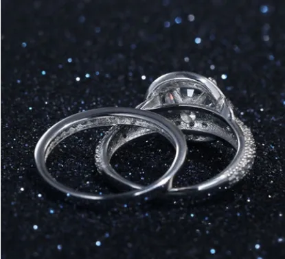 European and American fashion ladies ring set zircon ring