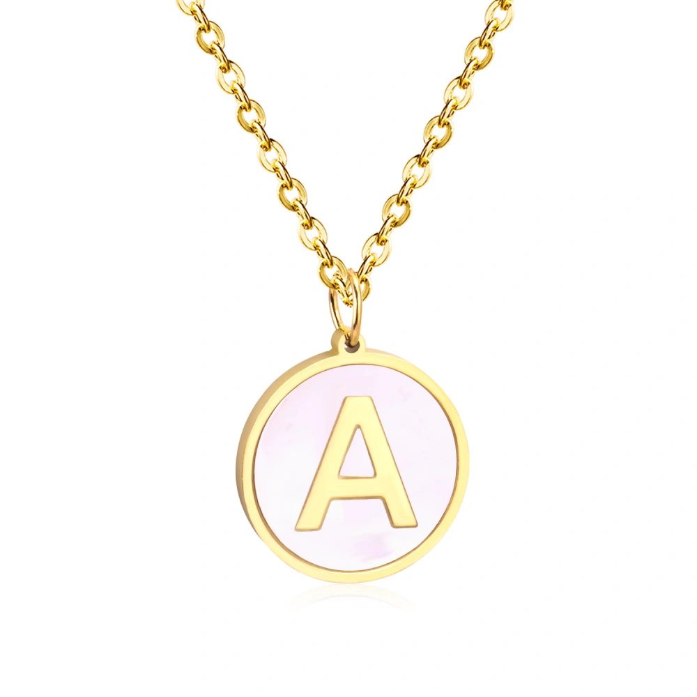 Golden English Alphabet Pendant Necklace