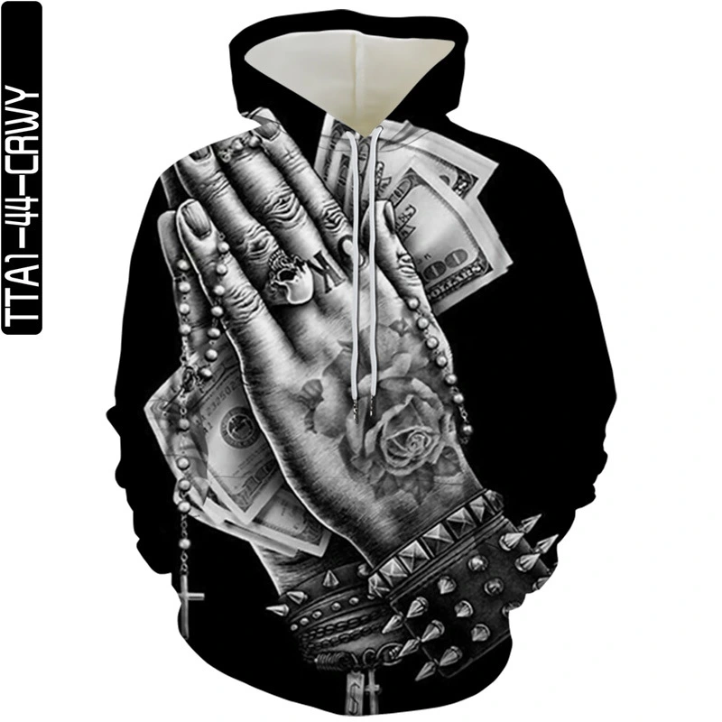 Harajuku Style European And American Trend Digital Printing Hoodie Men