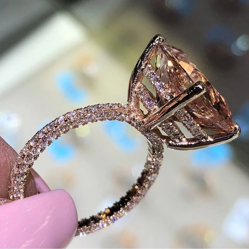 Square Super   Zircon Ring European And American Retro Temperament Female Ring