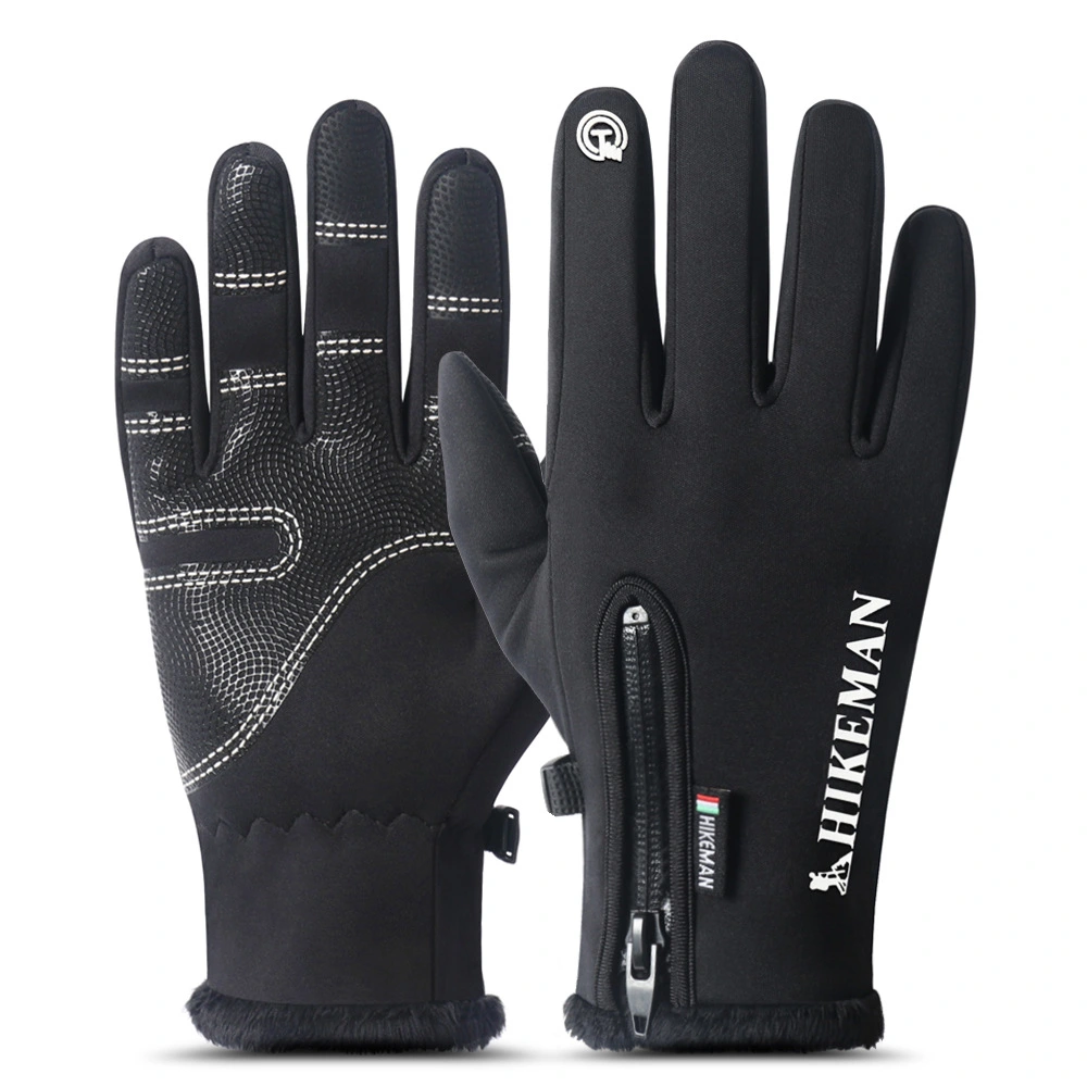 Cycling sports full finger zipper silicone gloves