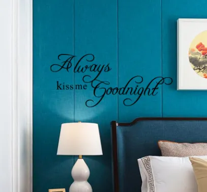 English Wall Stickers Always Kiss Me Goodnight