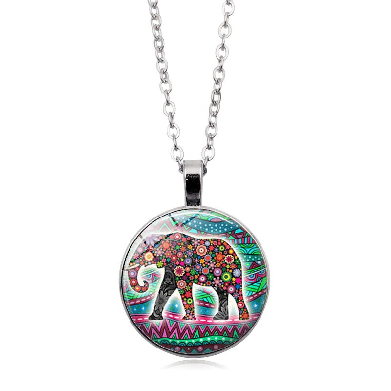 Protect The Elephant Time Gemstone Necklace