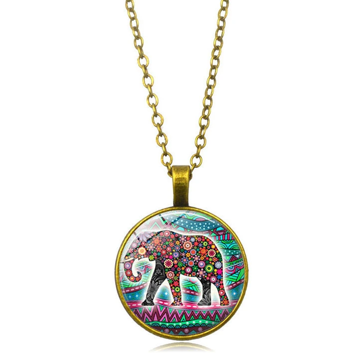 Protect The Elephant Time Gemstone Necklace