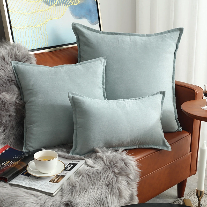 Frilled Nordic Light Luxury Square Pillowcase Suede Bedside Cushion Pillowcase