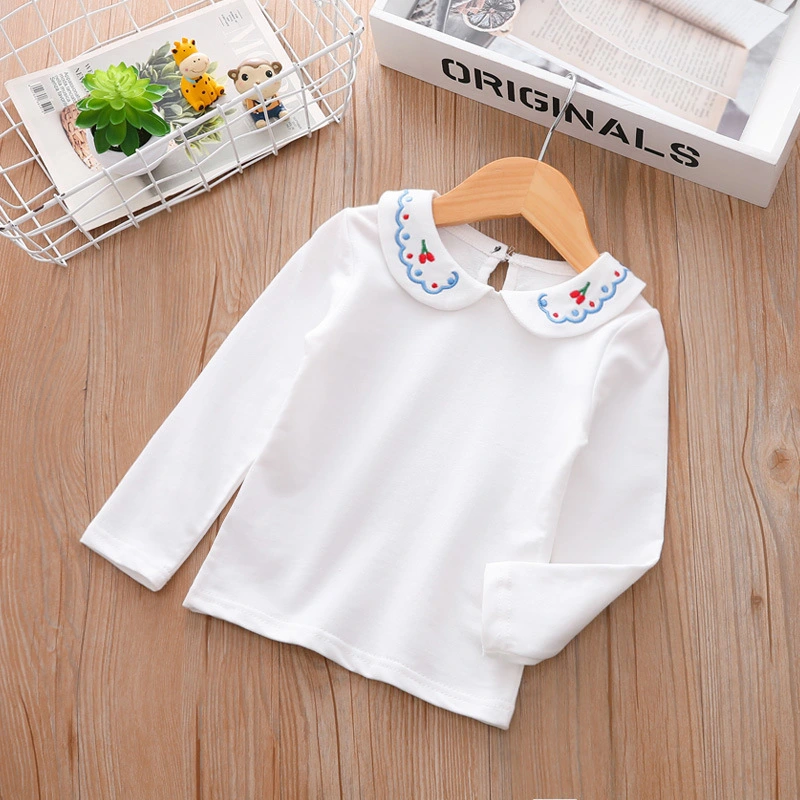 Children's Clothing Girls Doll Collar Long-Sleeved T-Shirt