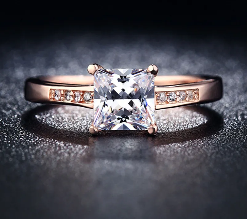 MDEAN ring High quality inlaid zircon trend ring High-grade rose gold plated 18KR012