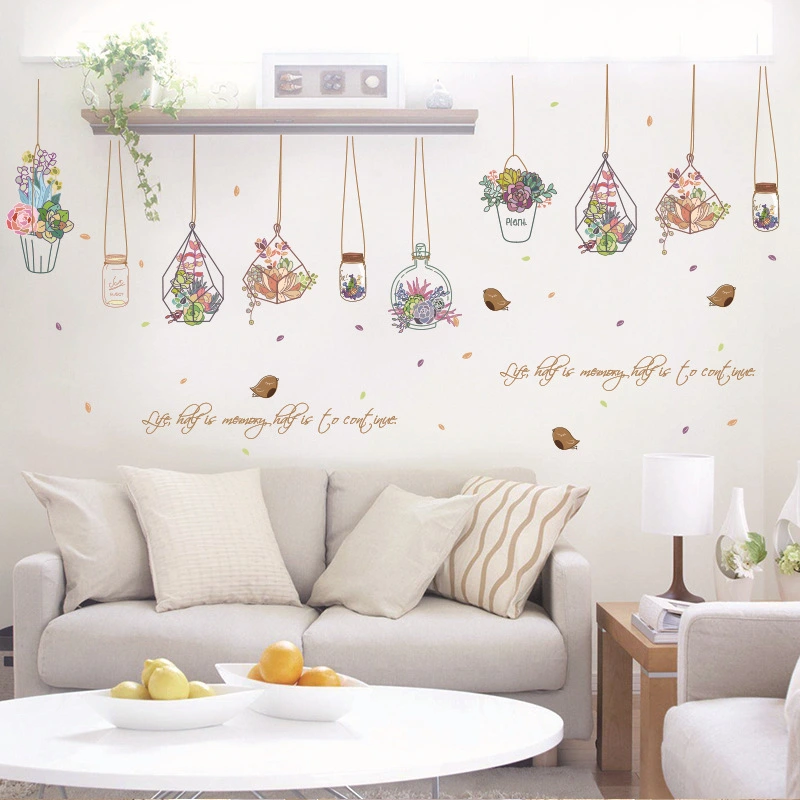 Basket drift bottle wall sticker