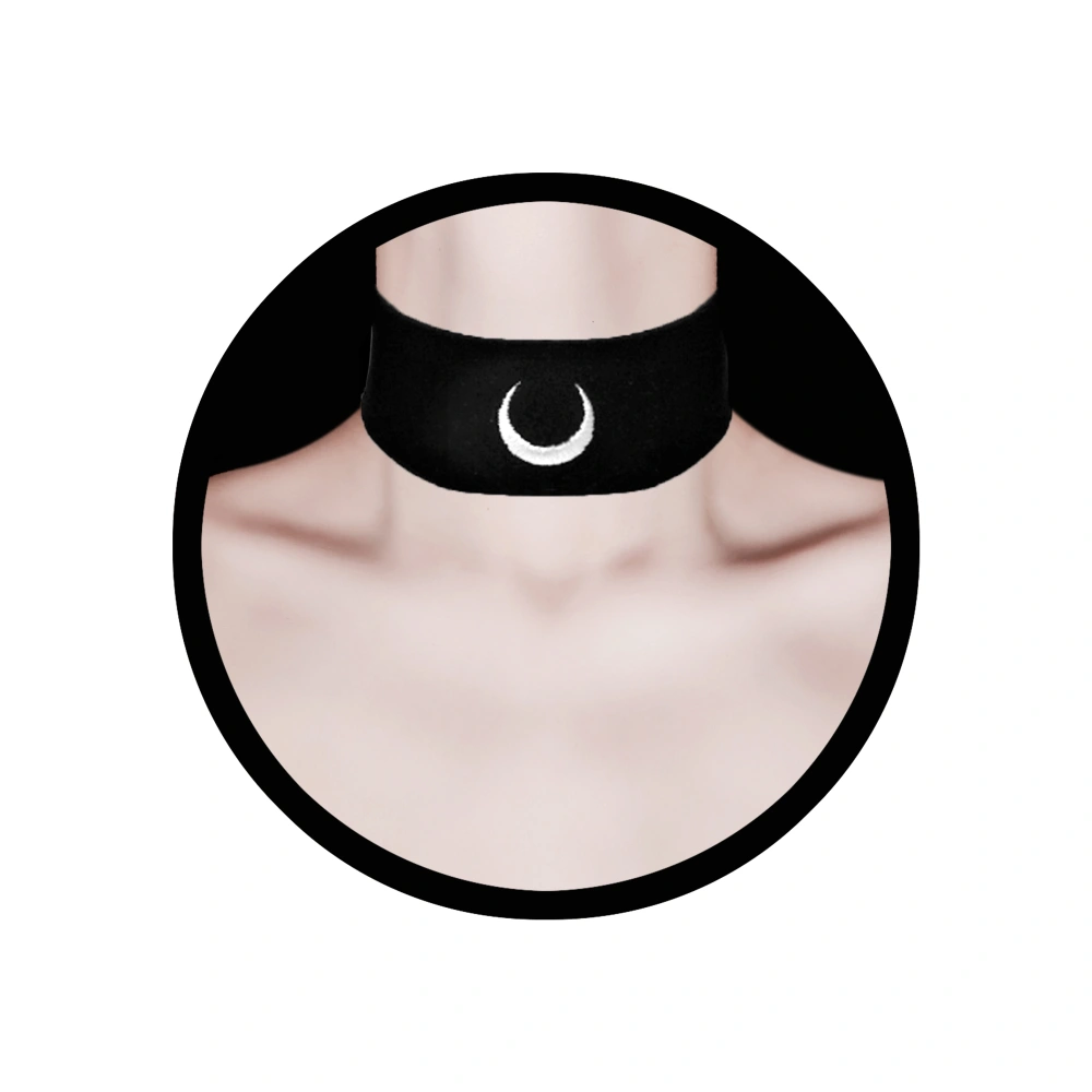 Take off the moon to give you a dark girl collar matte black punk chocker necklace