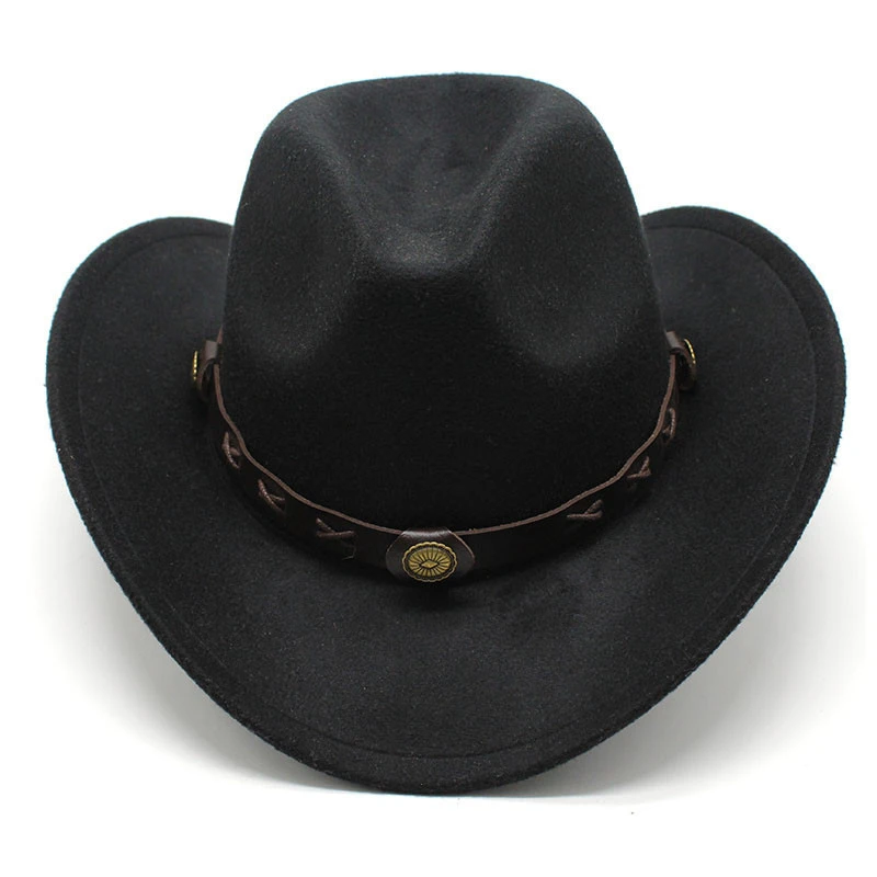 European And American Style Western Cowboy Hat Cross-border Autumn And Winter Woolen Jazz Hat