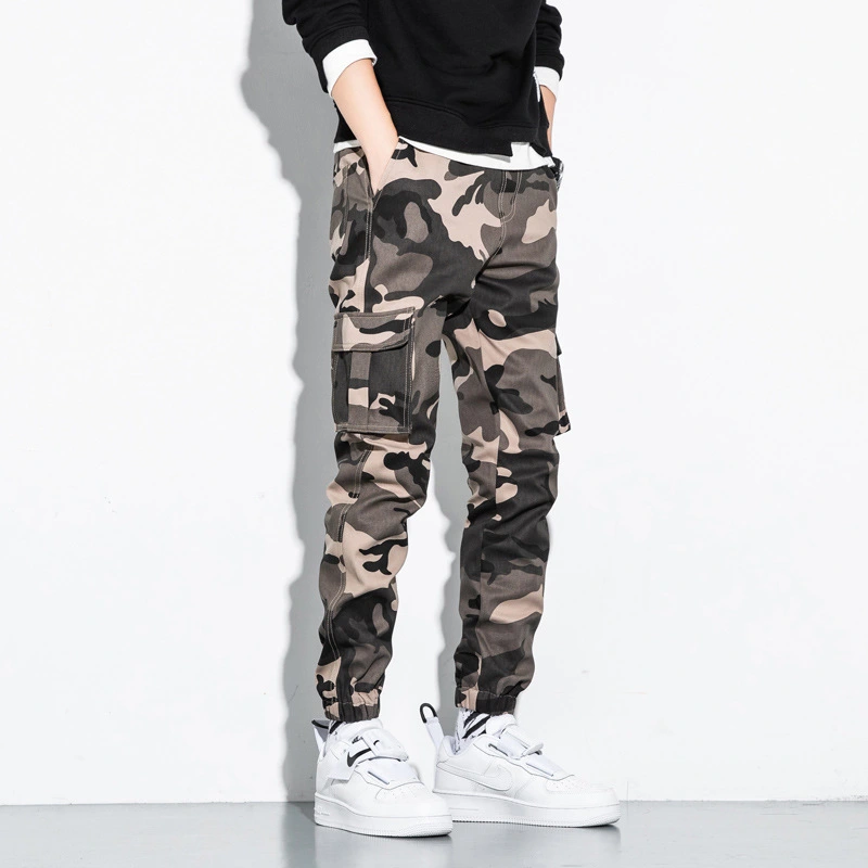 Men's Casual Pants Men's Sports Tooling Nine-Point Pants Korean loose Cotton Pants Men