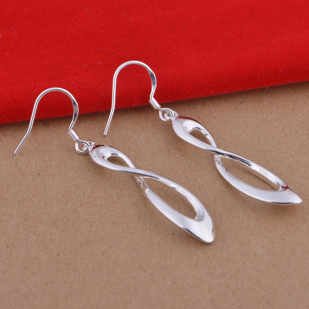 Sterling Silver Earrings Long Figure Eight Earrings