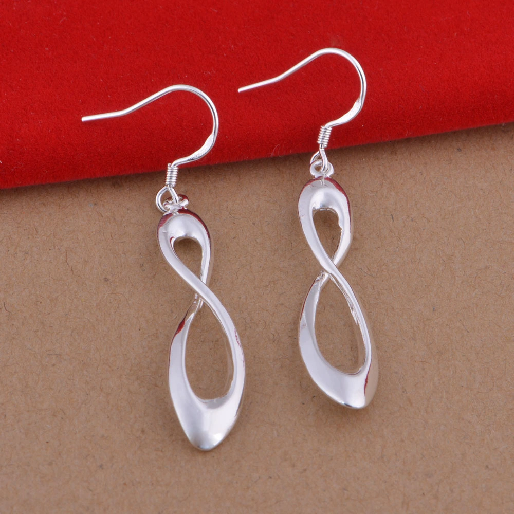 Sterling Silver Earrings Long Figure Eight Earrings