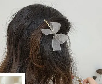 Simple bowknot pearl hair ornaments