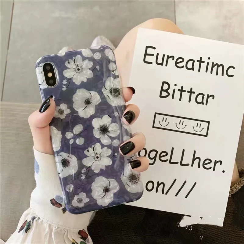 Compatible with Apple, Compatible with Apple , Literary Flower Shell Pattern Apple Mobile Phone Case For IPhone11Promax Female 6S Soft