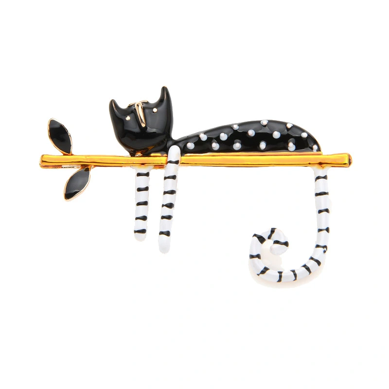 Cartoon cat brooch