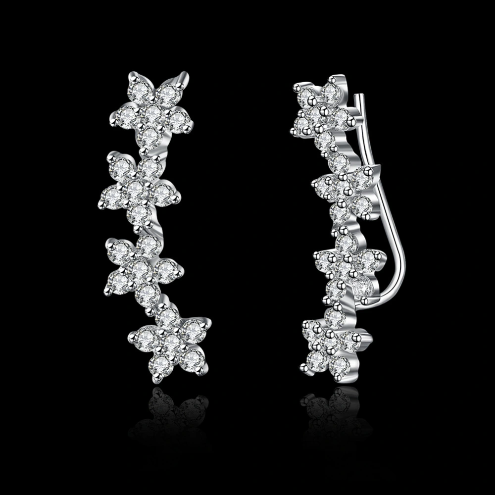 Flower Zircon Stud Earrings