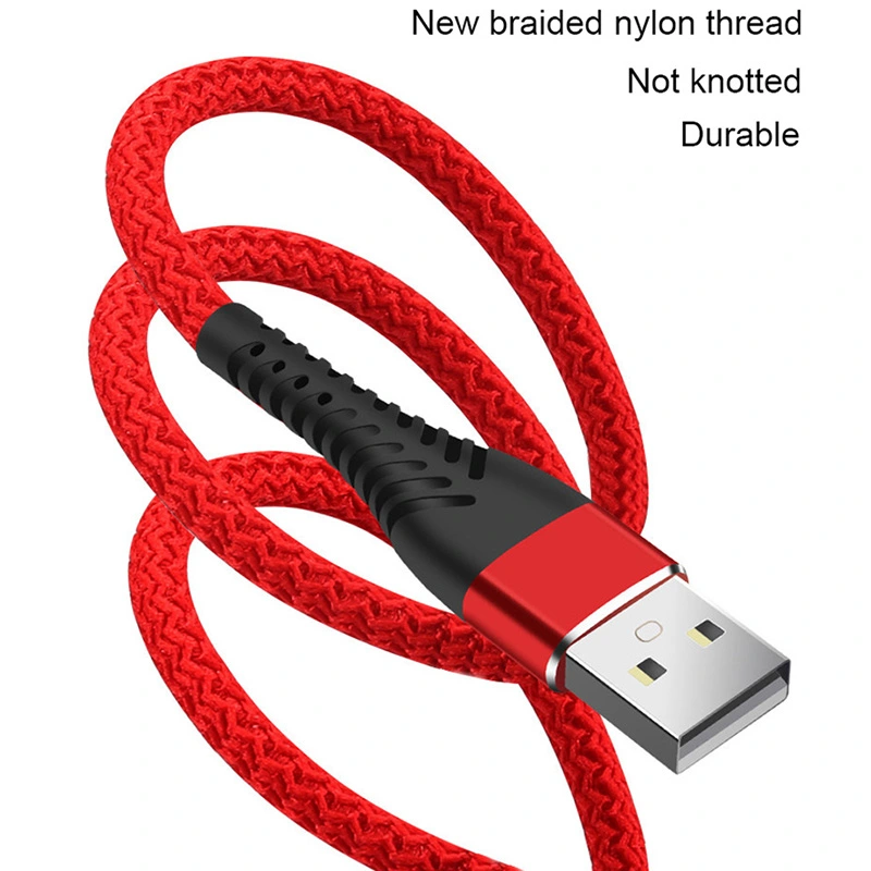 Long tail pin through braided data cable