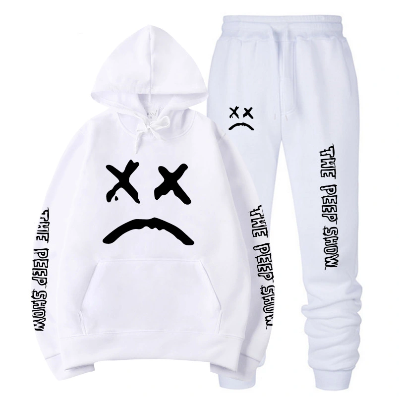 Hooded crew neck sweater with fleece suit