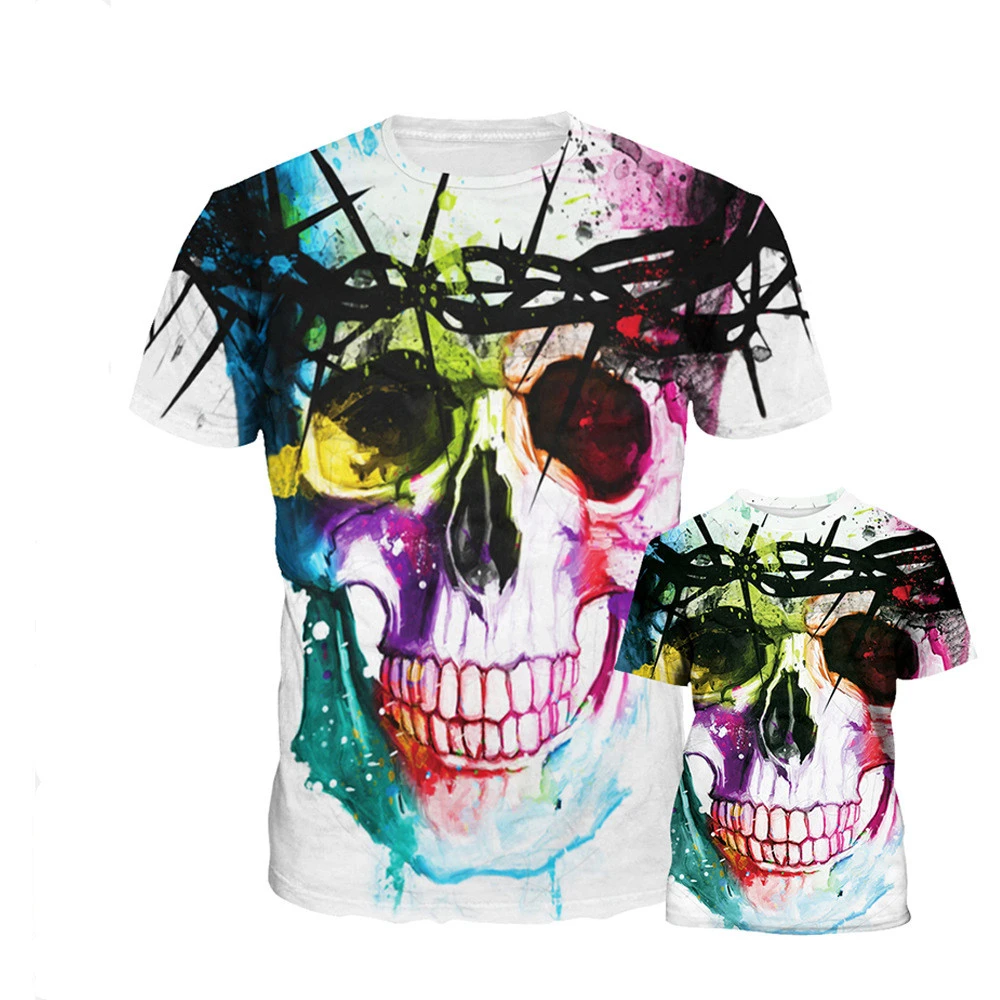 Skull print casual Lovers T-shirt