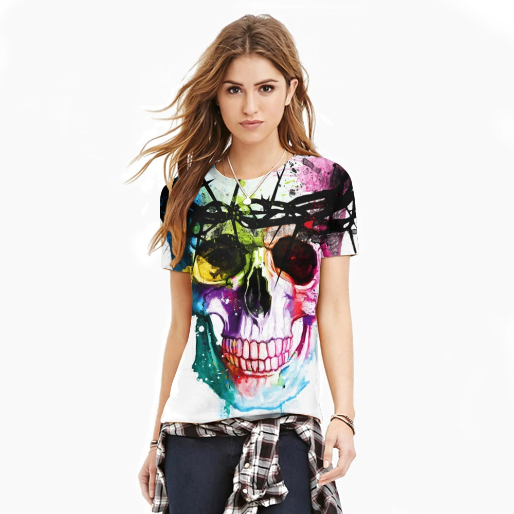 Skull print casual Lovers T-shirt